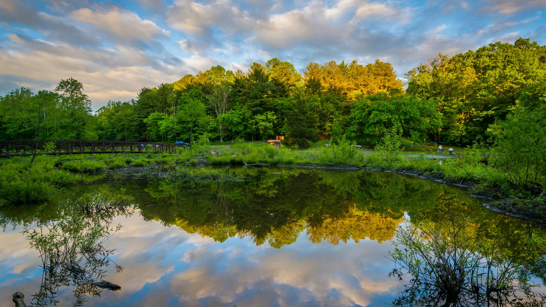 Lake Needwood at sunset, at Upper Rock Creek Park in Derwood, Maryland