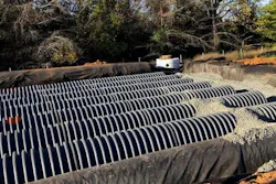 Varona installed 56 StormKeeper™ SK75 Chambers from Lane Enterprises that can each hold 75 cubic feet of installed volume for a total capacity of 5,660 cubic feet of water. Varona installed 56 StormKeeper™ SK75 Chambers from Lane Enterprises that can each hold 75 cubic feet of installed volume for a total capacity of 5,660 cubic feet of water.