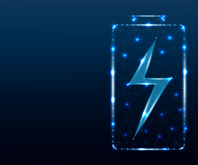 A representational image of a charging battery