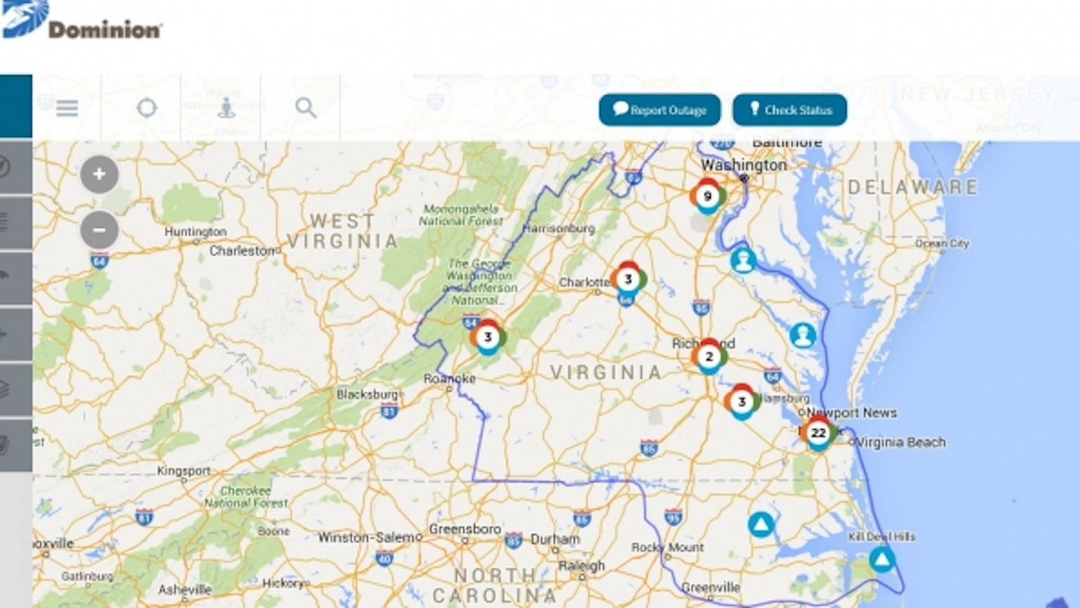 Dominion's New Online Map Makes it Easier to Track Power Outages