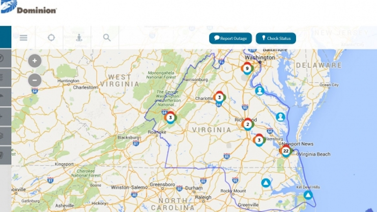 Dominion Virginia Power Outage Map Dominion's New Online Map Makes it Easier to Track Power Outages 