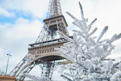 winter at eiffel tower winter at eiffel tower