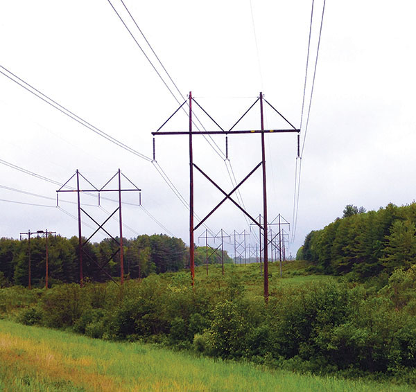 Overhead power lines