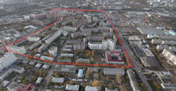 Aerial view of the section of Ufa distribution network selected for smart grid pilot project Aerial view of the section of Ufa distribution network selected for smart grid pilot project