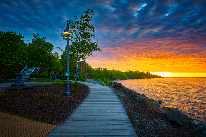 Evening descends on Lake Superior