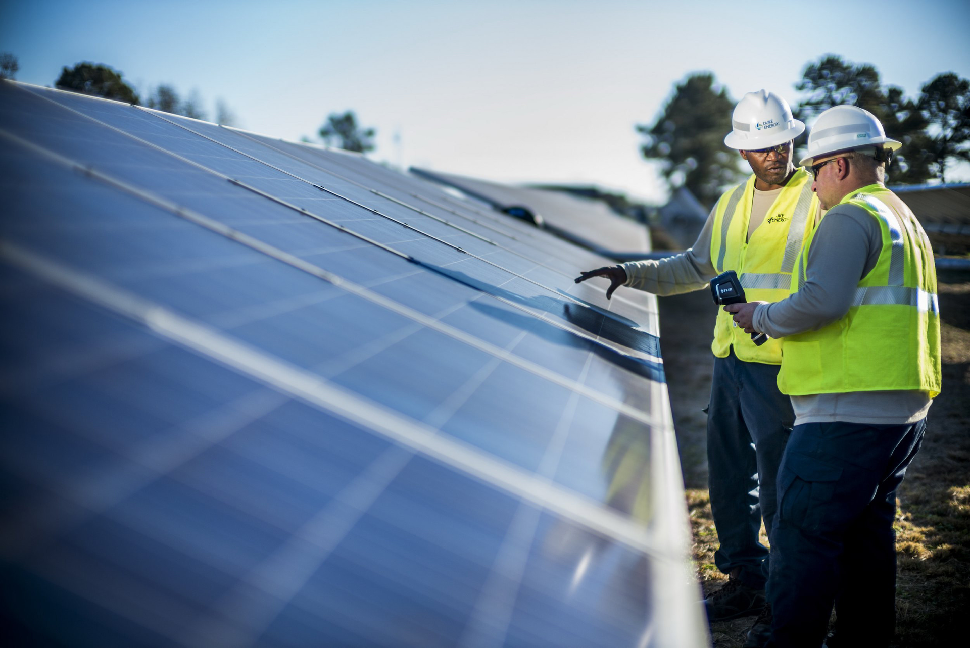 Duke Energy's solar panels and workers