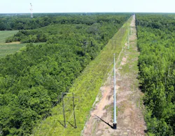 Site of the newly constructed storm-hardened transmission line Site of the newly constructed storm-hardened transmission line