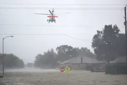 helicopter over flooding helicopter over flooding