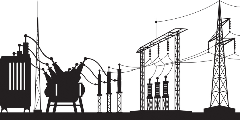 A clipart depicting a substation