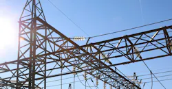 Electric transmission tower and overhead power lines Electric transmission tower and overhead power lines