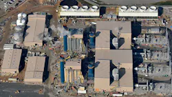 Bird's-eye view of a power plant Bird's-eye view of a power plant