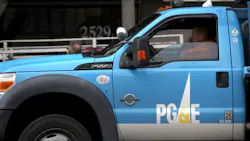 A PG&E truck. A PG&E truck.
