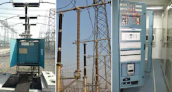 Outdoor panel housing switchgear controllers at 400/220-kV Bhiwadi substation (left). Optical current transformer in switchyard at 400/220-kV Bhiwadi substation (center). Indoor panel installed in kiosk in switchyard at 400/220-kV Bhiwadi substation (right). Outdoor panel housing switchgear controllers at 400/220-kV Bhiwadi substation (left). Optical current transformer in switchyard at 400/220-kV Bhiwadi substation (center). Indoor panel installed in kiosk in switchyard at 400/220-kV Bhiwadi substation (right).