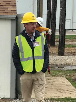 As VP-T&D, Eriksen works with the line crew preparing for a project. As VP-T&D, Eriksen works with the line crew preparing for a project.
