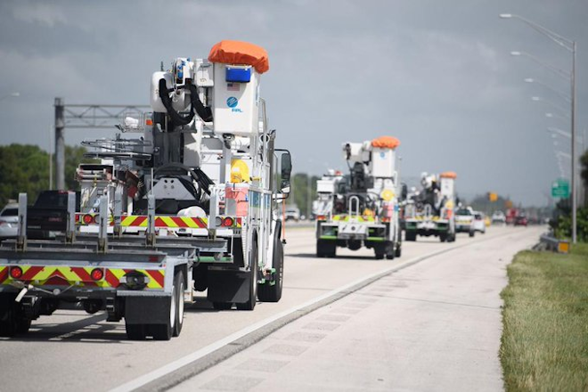 FPL deploys more than 900 lineworkers and contractors to support Entergy Louisiana and Entergy Texas in post-storm restoration efforts.