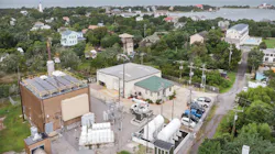 To maximize the project’s real estate, NCEMC and Tideland EMC installed the solar array on the roof of the building housing the diesel generator. To maximize the project’s real estate, NCEMC and Tideland EMC installed the solar array on the roof of the building housing the diesel generator.