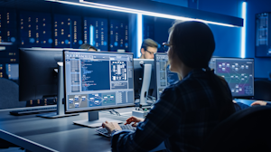 Cybersecurity experts at work.