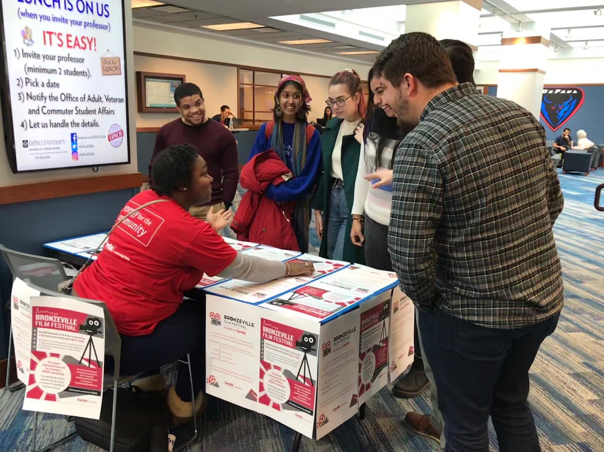 1. ComEd recruits students, pre-COVID-19, to participate in the Bronzeville Film Festival, encouraging student film makers to depict Bronzeville&rsquo;s historic legacy and consider the way challenges like climate change impact the community, present and future.