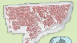 DTE's 2018 project area, above, contains more than 2,300 miles of distribution and sub-transmission lines that Quantum Spatial acquired high-density LiDAR data for vegetation management analytics. DTE's 2018 project area, above, contains more than 2,300 miles of distribution and sub-transmission lines that Quantum Spatial acquired high-density LiDAR data for vegetation management analytics.
