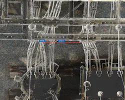 LiDAR scan-derived 3-D point cloud of substation. Accurate measurement of equipment locations utilizing point cloud. LiDAR scan-derived 3-D point cloud of substation. Accurate measurement of equipment locations utilizing point cloud.