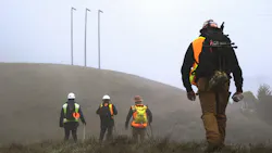 PG&E field crews use drones to inspect poles and lines to identify repair needs. PG&E field crews use drones to inspect poles and lines to identify repair needs.