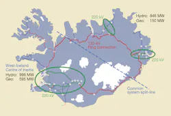 Landsnet’s three 220-kV transmission systems and ring-connected 132-kV transmission system. Landsnet’s three 220-kV transmission systems and ring-connected 132-kV transmission system.