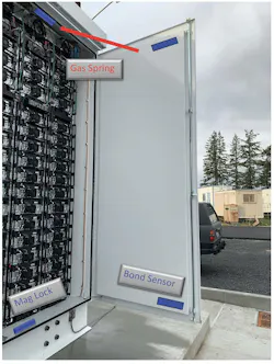 Potential locations for electromagnetic door locks, bond sensors, and gas springs. Potential locations for electromagnetic door locks, bond sensors, and gas springs.