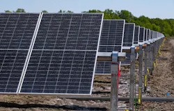 More than 350,000 photovoltaic panels cover 800 acres in White County, Ark., for Searcy Solar, which will have 30 MWh of battery storage once the project goes online. More than 350,000 photovoltaic panels cover 800 acres in White County, Ark., for Searcy Solar, which will have 30 MWh of battery storage once the project goes online.