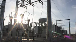 A STATCOM installation has a relatively small footprint, requiring an area of 250 ft by 250 ft (76 m by 76 m) for a 250-MVAR installation. A STATCOM installation has a relatively small footprint, requiring an area of 250 ft by 250 ft (76 m by 76 m) for a 250-MVAR installation.