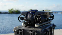 A larger Revolution drone can be fitted with manipulator arms and carry equipment. SRP is experimenting with using it to move objects around underwater. A larger Revolution drone can be fitted with manipulator arms and carry equipment. SRP is experimenting with using it to move objects around underwater.