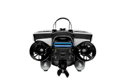 A Revolution underwater drone by Deep Trekker, equipped with a grabbing arm. A Revolution underwater drone by Deep Trekker, equipped with a grabbing arm.