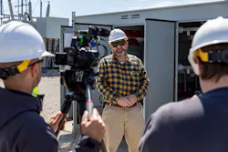 A worker discusses enclosed capacitor bank safety and maintenance for a video to be embedded in a training eBook. A worker discusses enclosed capacitor bank safety and maintenance for a video to be embedded in a training eBook.