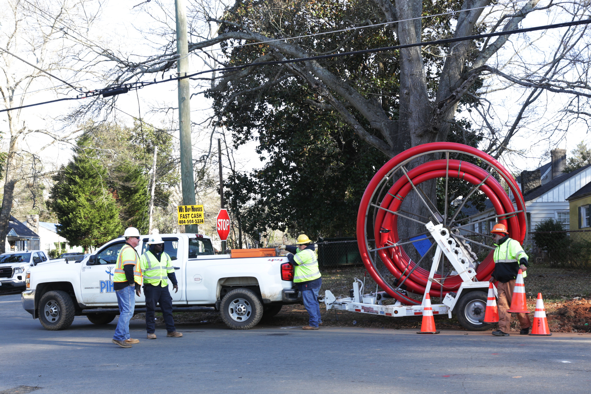 Some of the work Georgia Power is doing involves burying neighborhood power lines, which makes them far less vulnerable to falling trees, high winds and other adverse weather conditions.