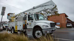 An SCE crew responds to a transformer repair in Lomita during the storm. An SCE crew responds to a transformer repair in Lomita during the storm.