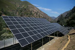 The Briceburg Remote Grid includes an array of 97 solar panels. Photo courtesy of BoxPower. The Briceburg Remote Grid includes an array of 97 solar panels. Photo courtesy of BoxPower.
