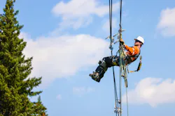FortisAlberta employee undertaking work to protect the electric distribution system in Kananaskis, Alberta. FortisAlberta employee undertaking work to protect the electric distribution system in Kananaskis, Alberta.