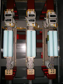 CLiP current limiting protectors, view from top. These protectors mitigate wildfire risk by clearing faults in less than one-half of an electrical cycle. CLiP current limiting protectors, view from top. These protectors mitigate wildfire risk by clearing faults in less than one-half of an electrical cycle.