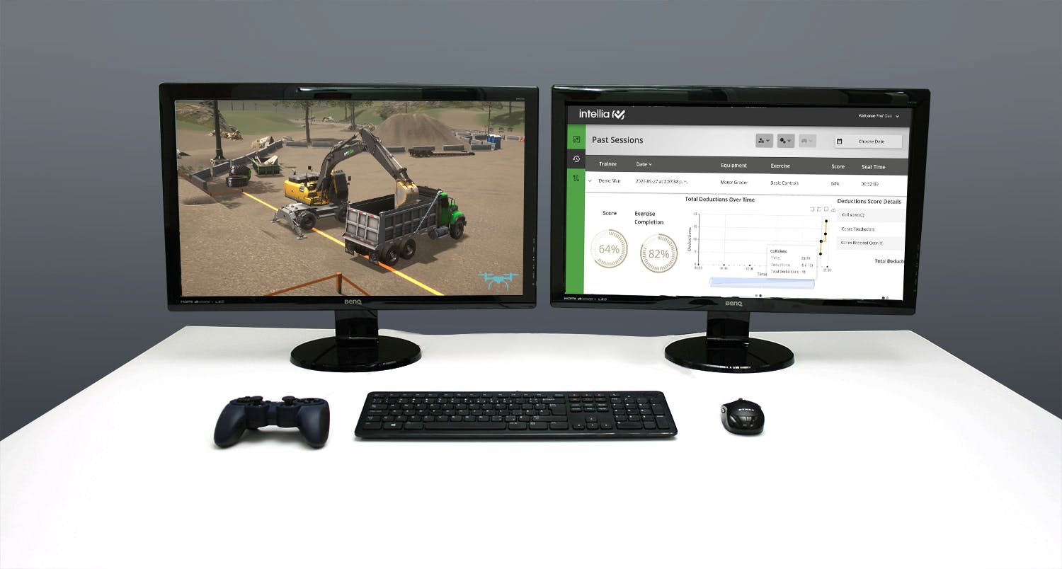 Intellia instructor desktop with drone view.