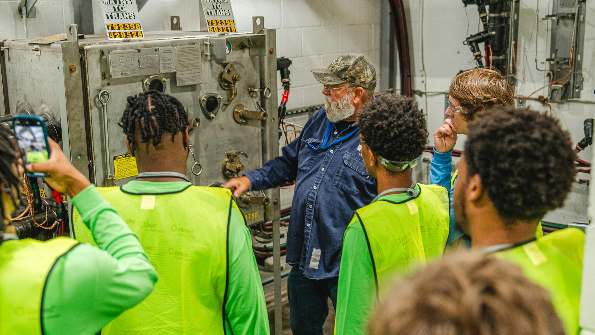 Boys to STEM Academy students tour an Exelon facility.