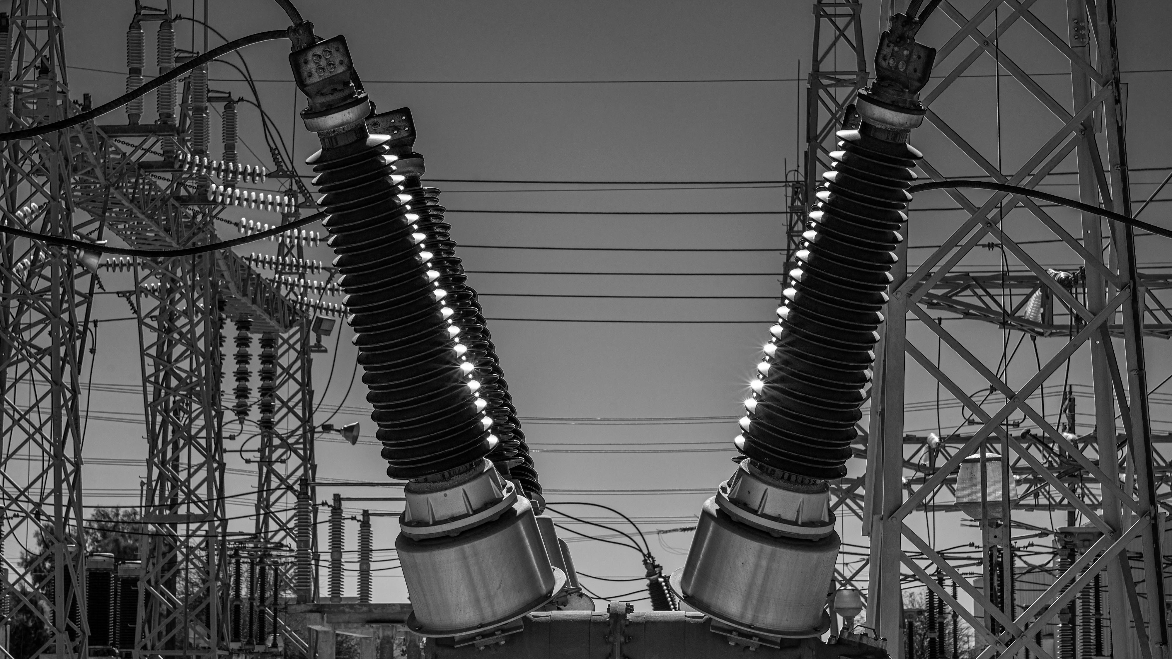 A circuit breaker. Medium- and high-voltage electrical equipment contains SF6 to insulate live electrical parts and quench arcs during power switching events.