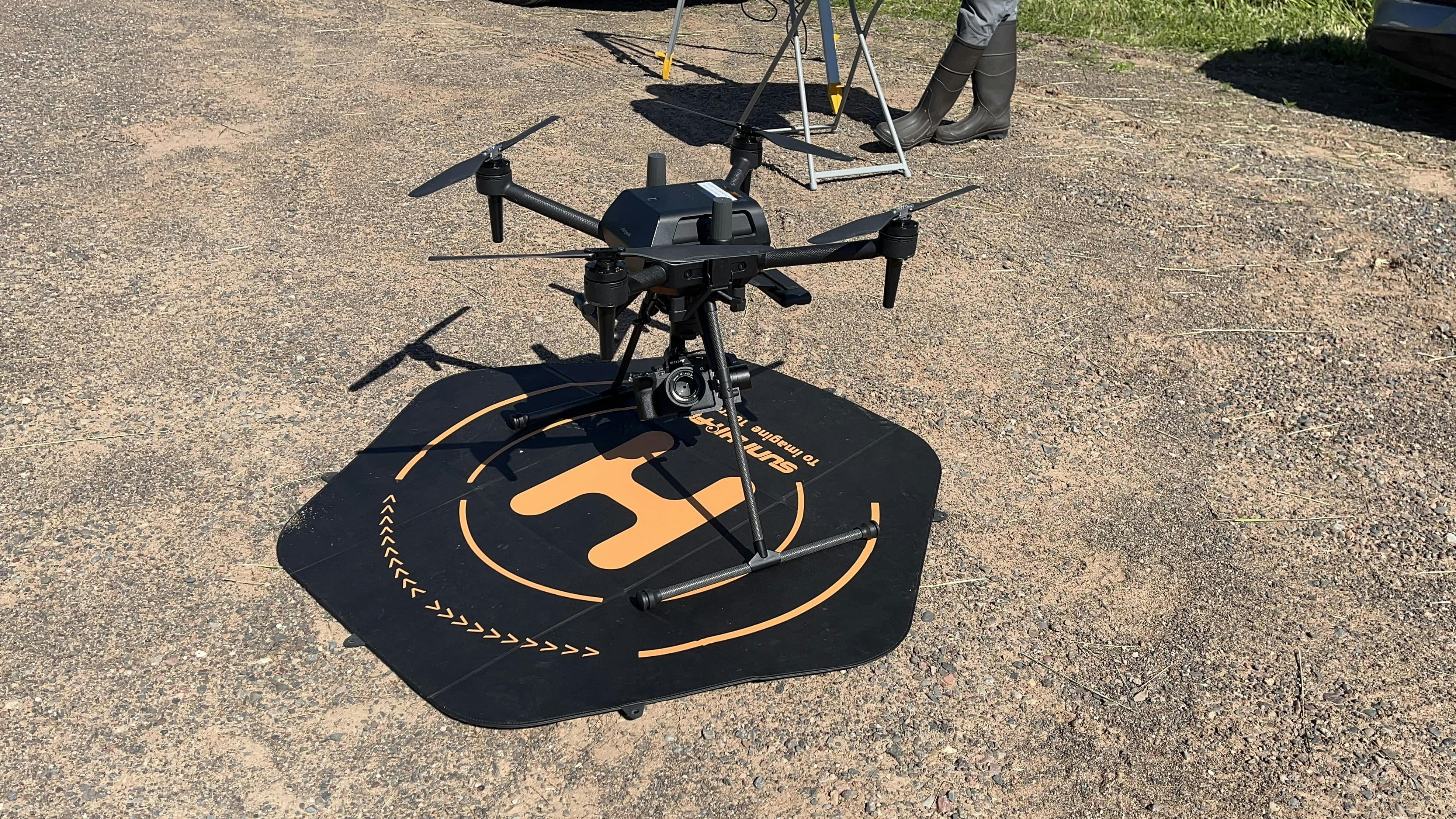This drone is used to fly ROWs in a pilot project to quantify milkweed.