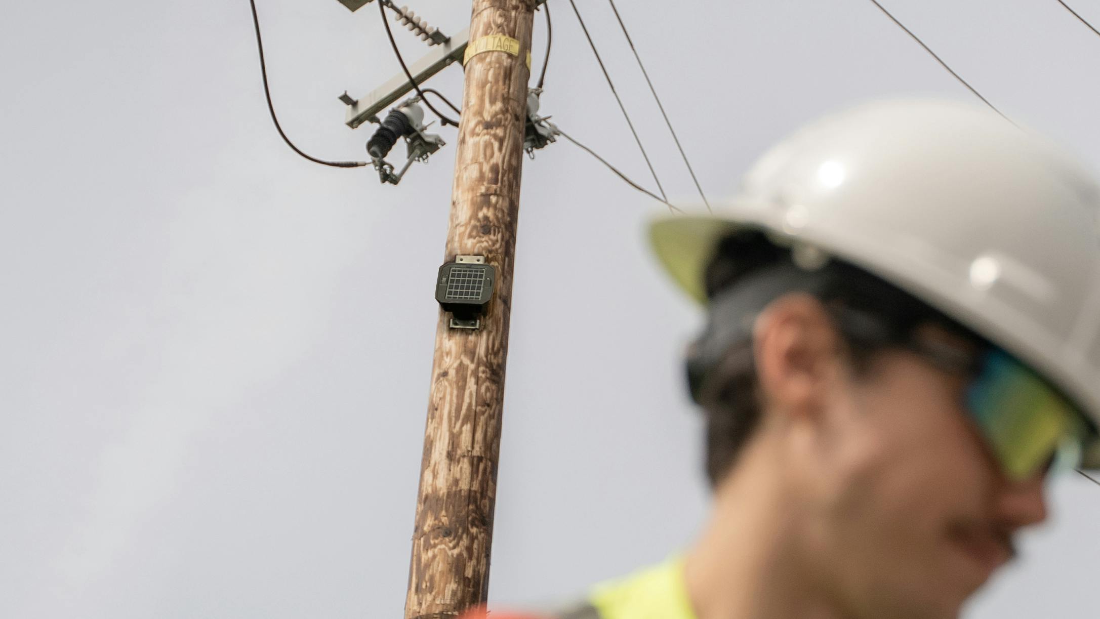 Gridscope from Gridware affixed to a power pole