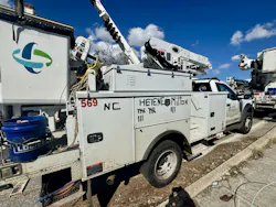 A Duke Energy truck denotes how many days spent on storm for both hurricanes Helene and Milton. A Duke Energy truck denotes how many days spent on storm for both hurricanes Helene and Milton.