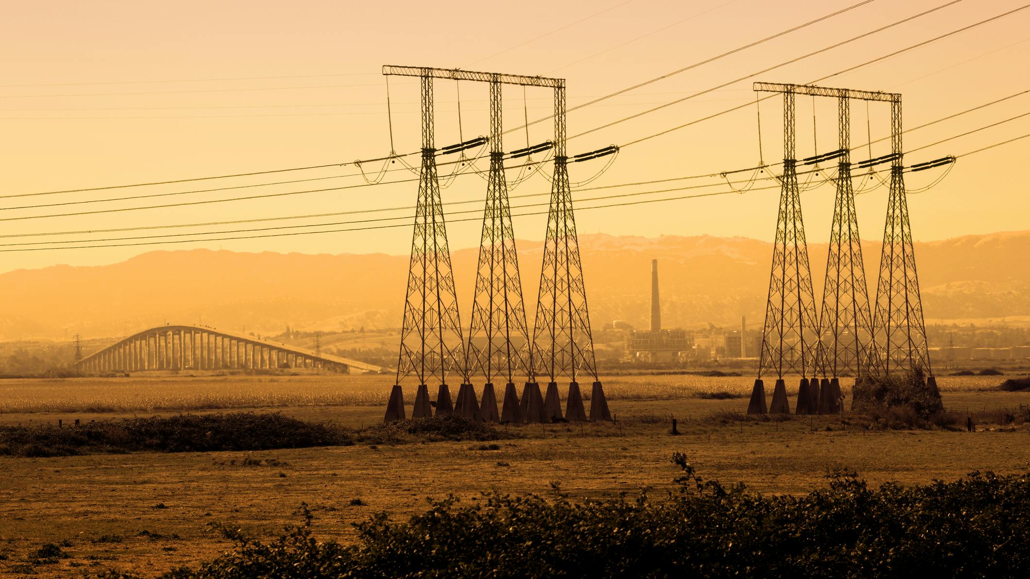 Power Lines Industrial Silhouette