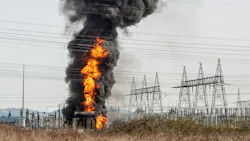 Fire at a power substation Fire at a power substation