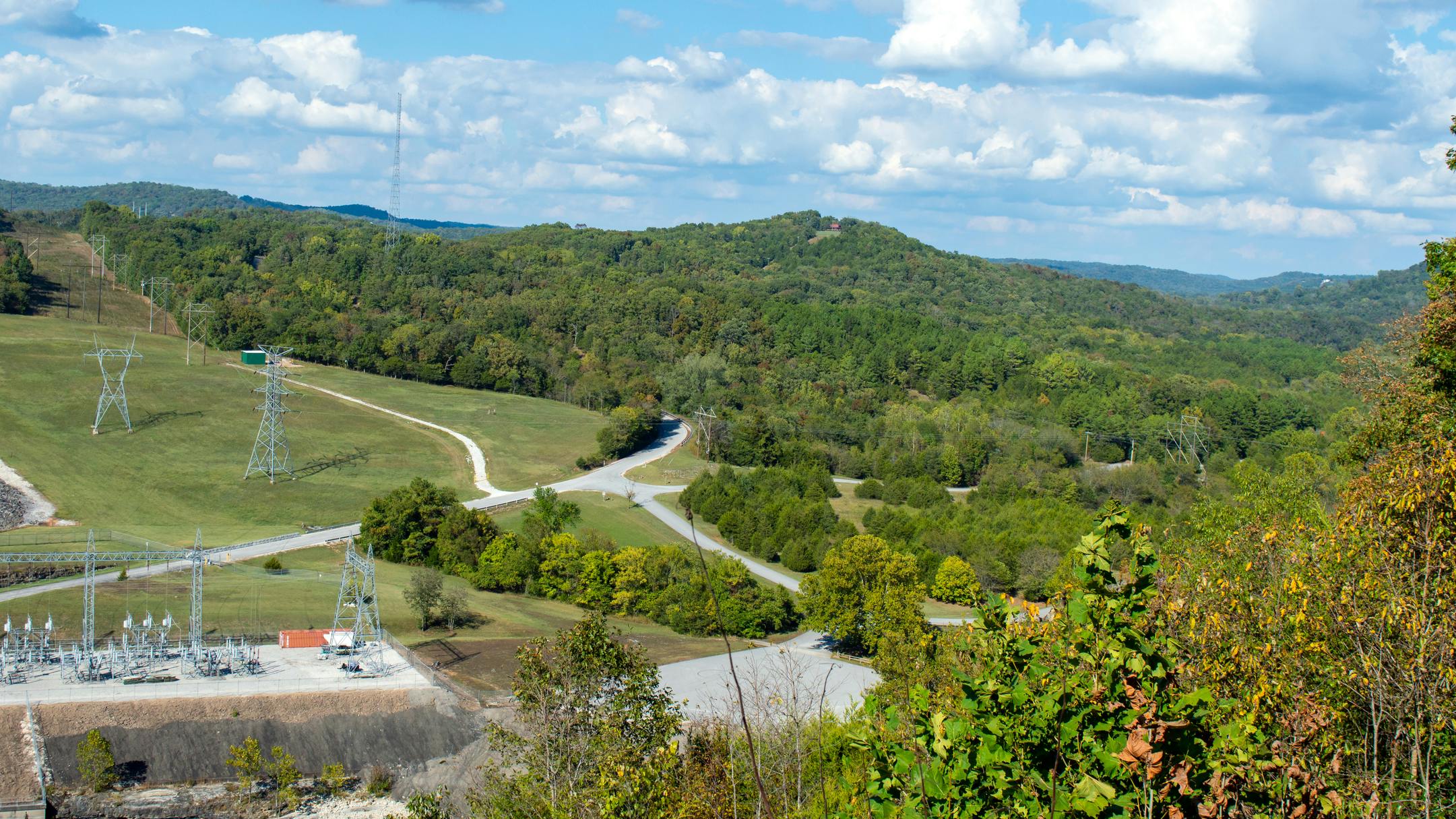 power substation and lines in country
