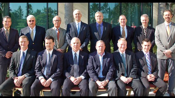 TTMA associate members provided updates on new trailer products and services during the TTMA convention Pictured just prior to delivering their presentations are front row Joe Langemeier AZZ Galvanizing Services Randy Flanagan SAF Holland Rick Rickman Ridewell Corporation Darrell Thompson SAF Holland John Millsap Ridewell Suspensions and Nick Grandominico Ridge CorporationBack row Greg Nelson Accuride Corporation Eric Thorstensen Grote Industries Tom Cunningham Forgitron Technologies Tim Duke Steel of West