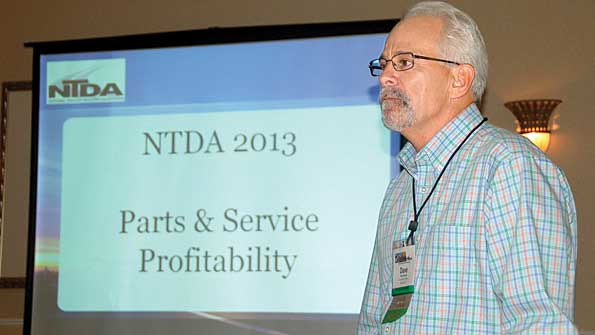 Dave Durand vicepresident of aftermarket parts for Great Dane Trailers shares his expertise during the NTDA convention