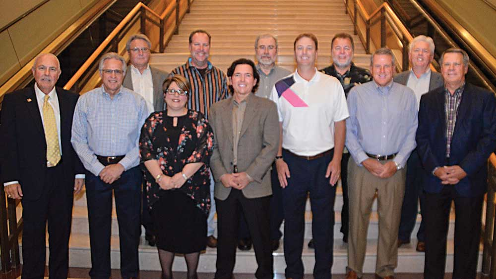 Leading the NTDA for 20162017 are first row Steve Robinson Pressure Systems International chairman Dave Tomasello Hale Trailer Brake amp Wheel Gwen Brown NTDA president Lyn Simon onwaytrailerscom Mark Hall Stoops Quality Trailer Jamie Vaughn Twin State Trailers and Dale Martens American Trailer amp Storage first vicechairmanSecond row Mike Shuemake Central Valley Trailer Repair Charlie Blyth Blyth Trailer Sales Richard Bloomquist Badger Utility of Wisconsin LLC Joel Hought Wallwork Truck amp Trailer Cente