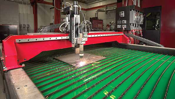 Plasma cutting closeup